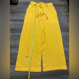 Deja Bleu Bright Yellow Wide-Leg Pants